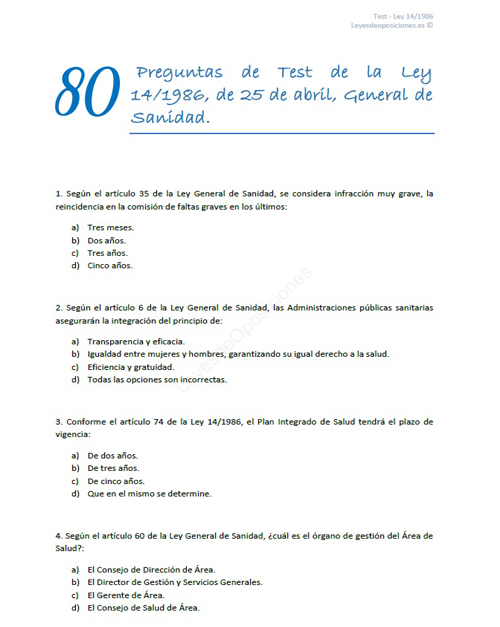 test ley 14/1986 test ley 14/1986