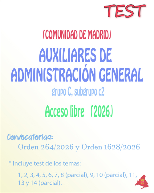 test auxiliar administrativo libre 2026 madrid test auxiliar administrativo libre 2026 madrid